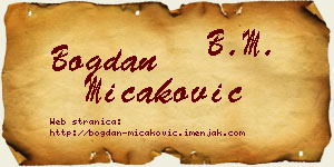 Bogdan Micaković vizit kartica